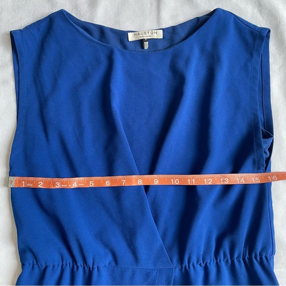 Halston Heritage Cap Sleeve Crepe Dress Cobalt Blue Size S (MSRP $325) - Picture 5 of 6